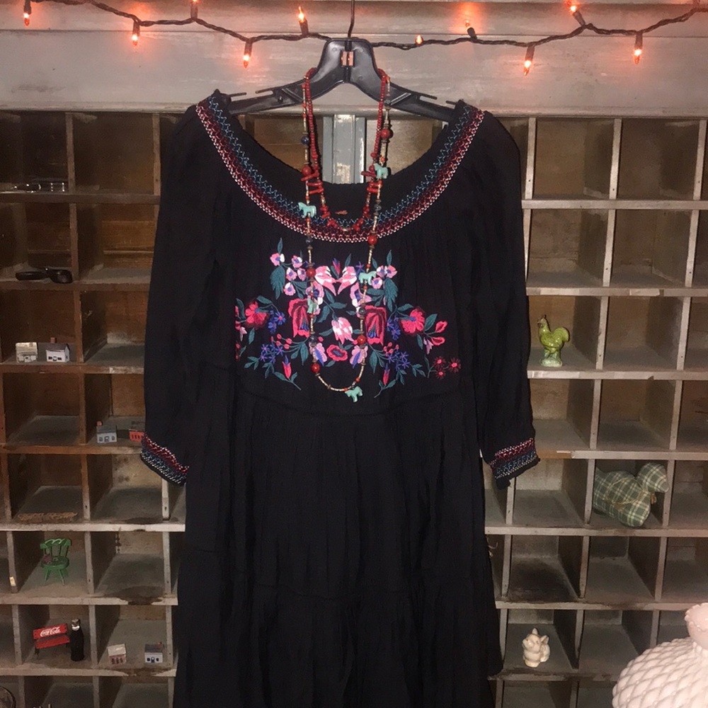 Free People embroidery front Tunic NWT